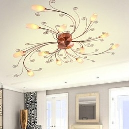Luminárias Artísticas de Alumínio Flush Mount com 12 Luzes