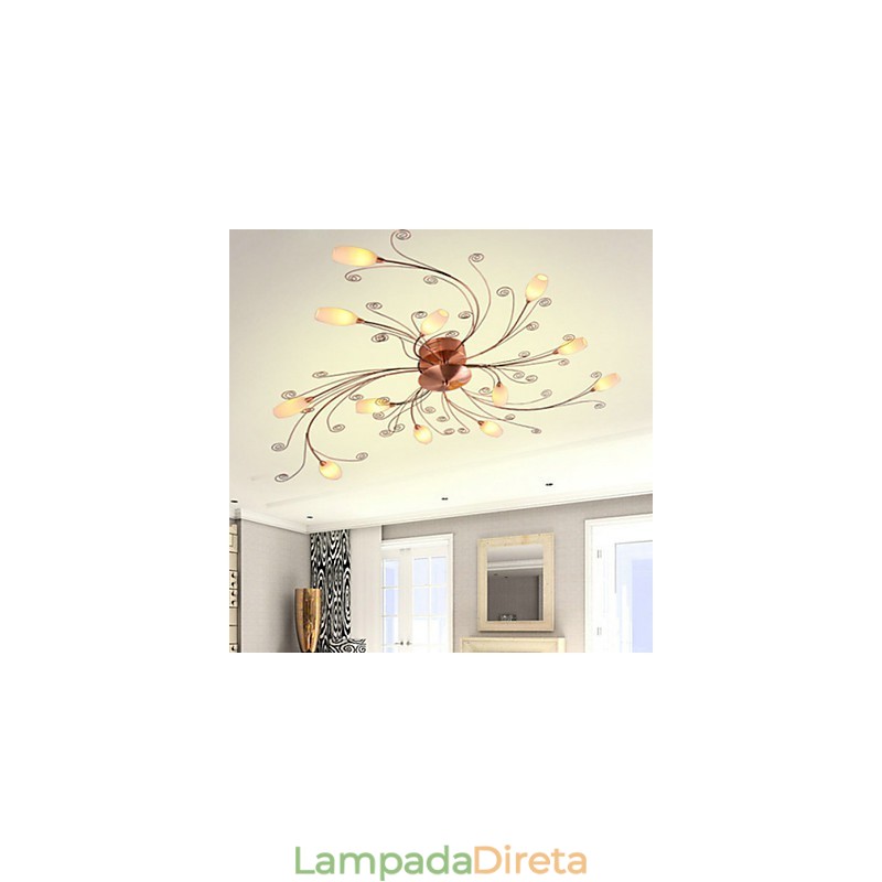 Luminárias Artísticas de Alumínio Flush Mount com 12 Luzes
