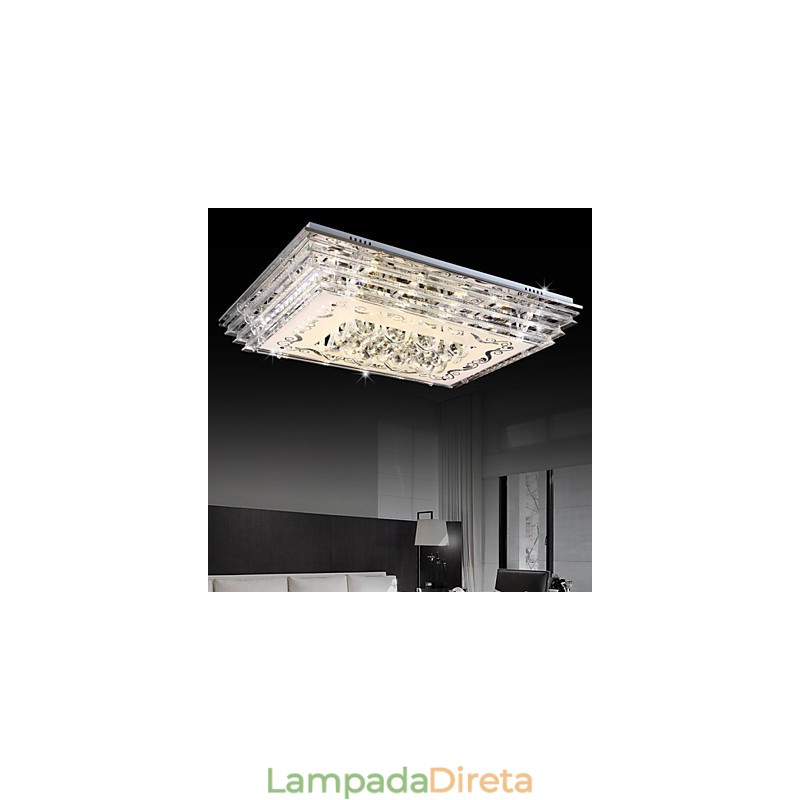 Luminária embutida de três cores com controle remoto, vidro moderno e contemporâneo