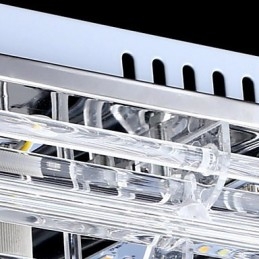 Luminária embutida de três cores com controle remoto, vidro moderno e contemporâneo