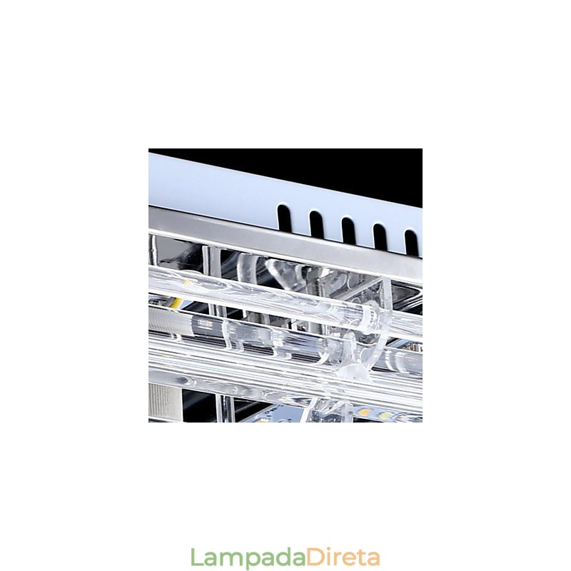 Luminária embutida de três cores com controle remoto, vidro moderno e contemporâneo