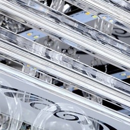 Luminária embutida de três cores com controle remoto, vidro moderno e contemporâneo