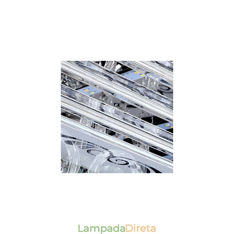 Luminária embutida de três cores com controle remoto, vidro moderno e contemporâneo