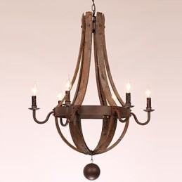 Lustre 6 luzes Vintage Retro Country Living Jantar Garagem Metal