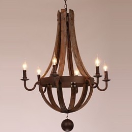 Lustre 6 luzes Vintage Retro Country Living Jantar Garagem Metal