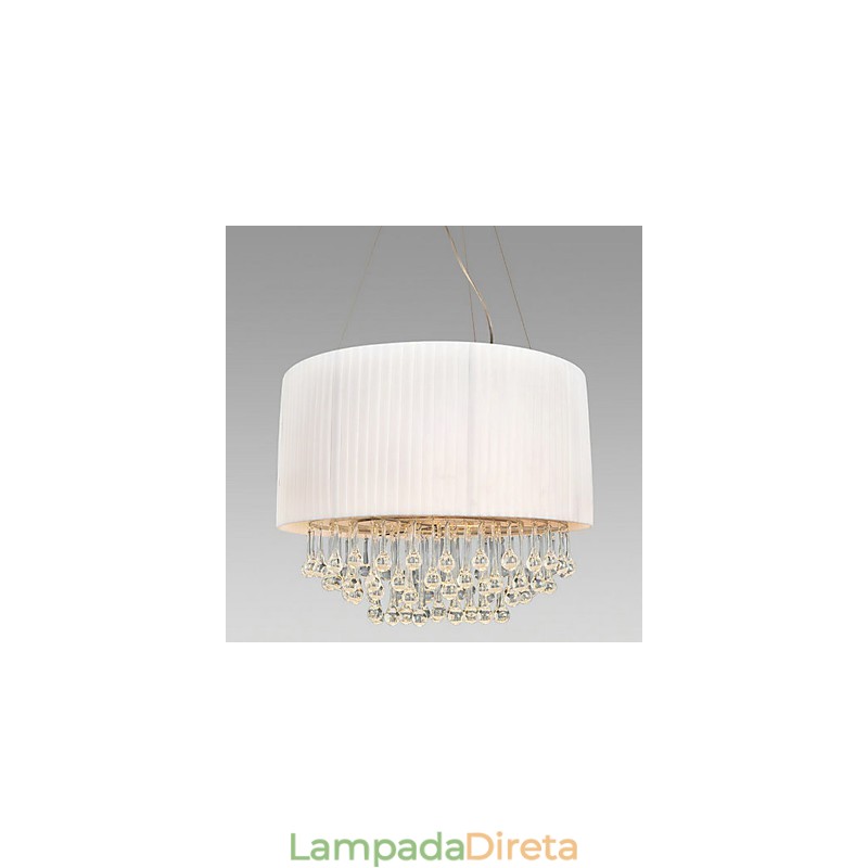 Luminária de teto de cristal com 5 luzes