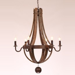 Lustre 6 luzes Vintage Retro Country Living Jantar Garagem Metal