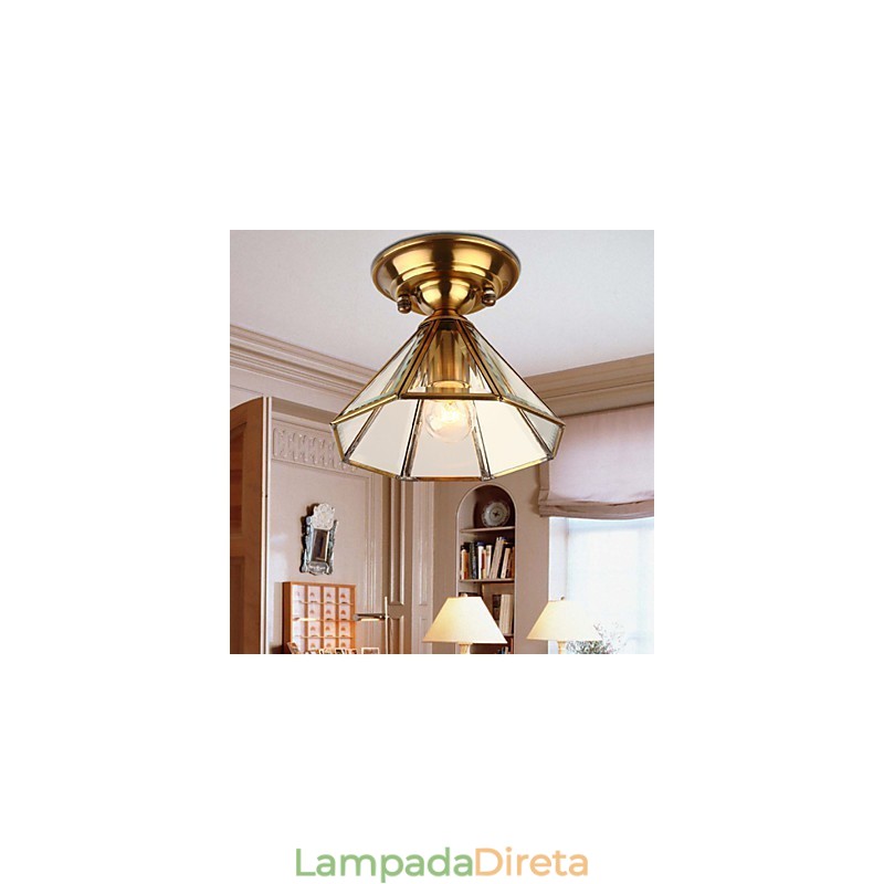 Holofotes de montagem embutida em metal latão estilo mini clássico tradicional