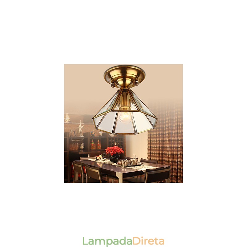 Holofotes de montagem embutida em metal latão estilo mini clássico tradicional