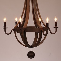 Lustre 6 luzes Vintage Retro Country Living Jantar Garagem Metal