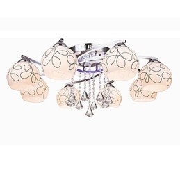 Lustre Moderno Cristal Living 8 luzes