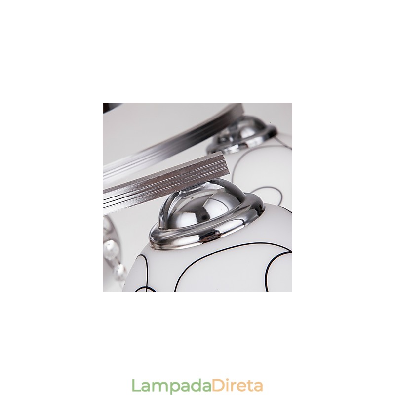 Lustre Moderno Cristal Living 8 luzes