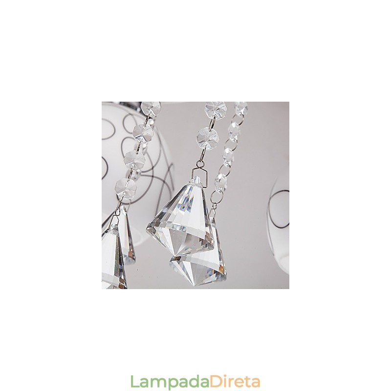 Lustre Moderno Cristal Living 8 luzes