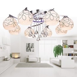 Lustre Moderno Cristal Living 8 luzes
