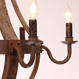 Lustre 6 luzes Vintage Retro Country Living Jantar Garagem Metal