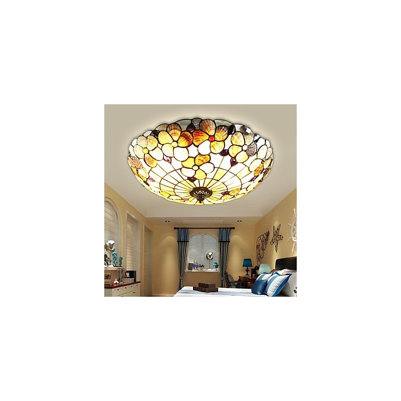 Conchas do Mar Mediterrâneo Absorvem Luz de Cúpula Chaminé Rural 50 Cm de Diâmetro