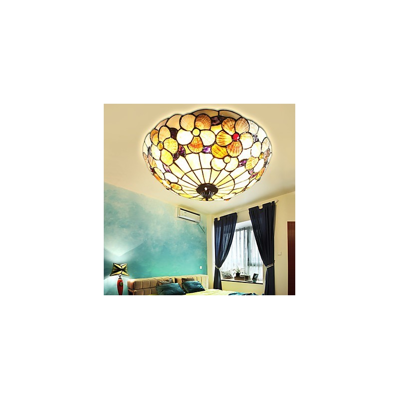 Conchas do Mar Mediterrâneo Absorvem Luz de Cúpula Chaminé Rural 50 Cm de Diâmetro
