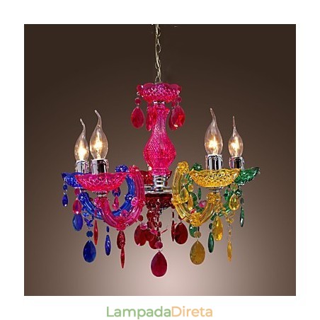 Lustre de acrílico cromado cristal clássico tradicional Lustre de acrílico cromado cristal clássico tradicional