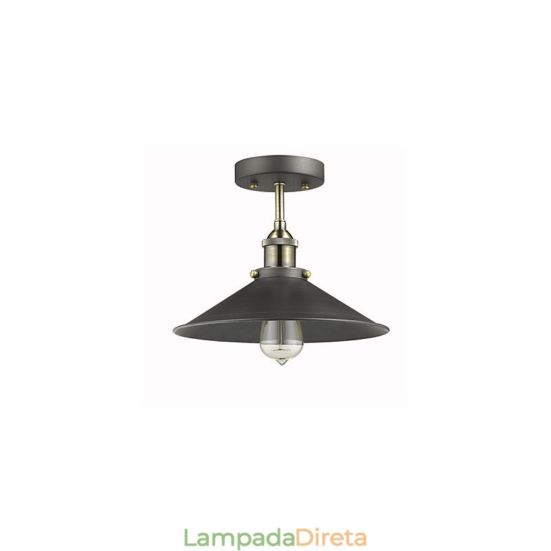 Mini luminária de teto Edison vintage 1 luz de metal embutida