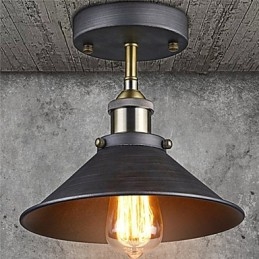 Mini luminária de teto Edison vintage 1 luz de metal embutida
