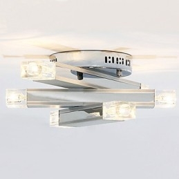 Luminária de teto moderna com 6 luzes em design chique