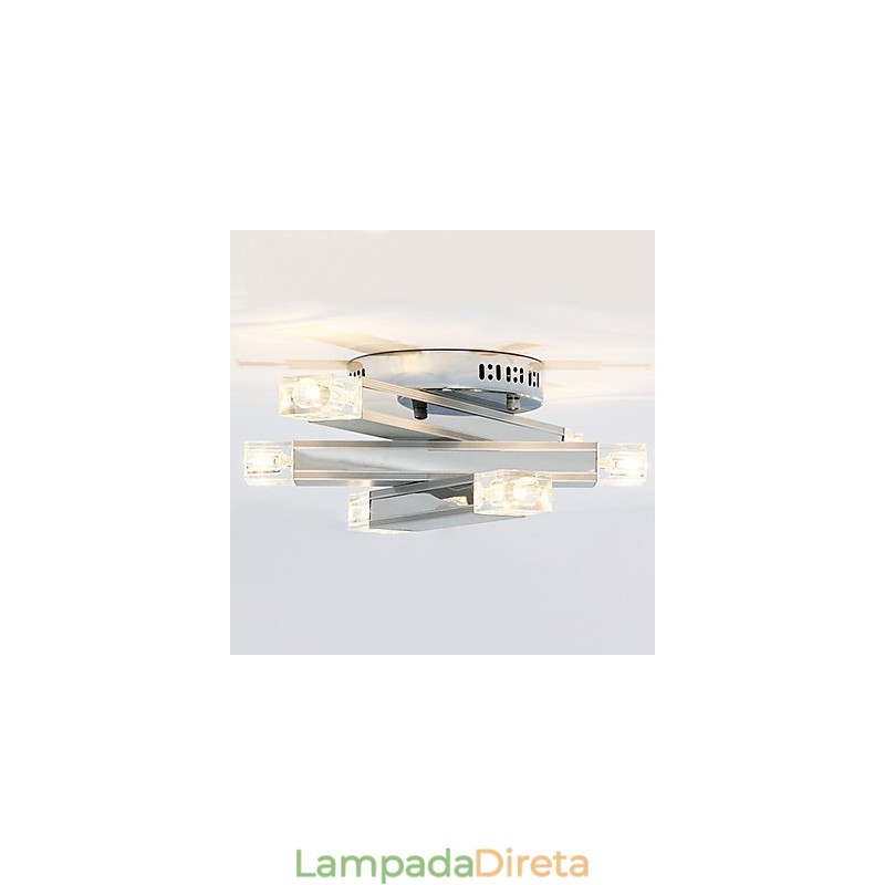 Luminária de teto moderna com 6 luzes em design chique