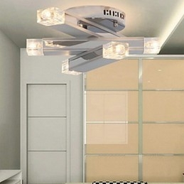 Luminária de teto moderna com 6 luzes em design chique