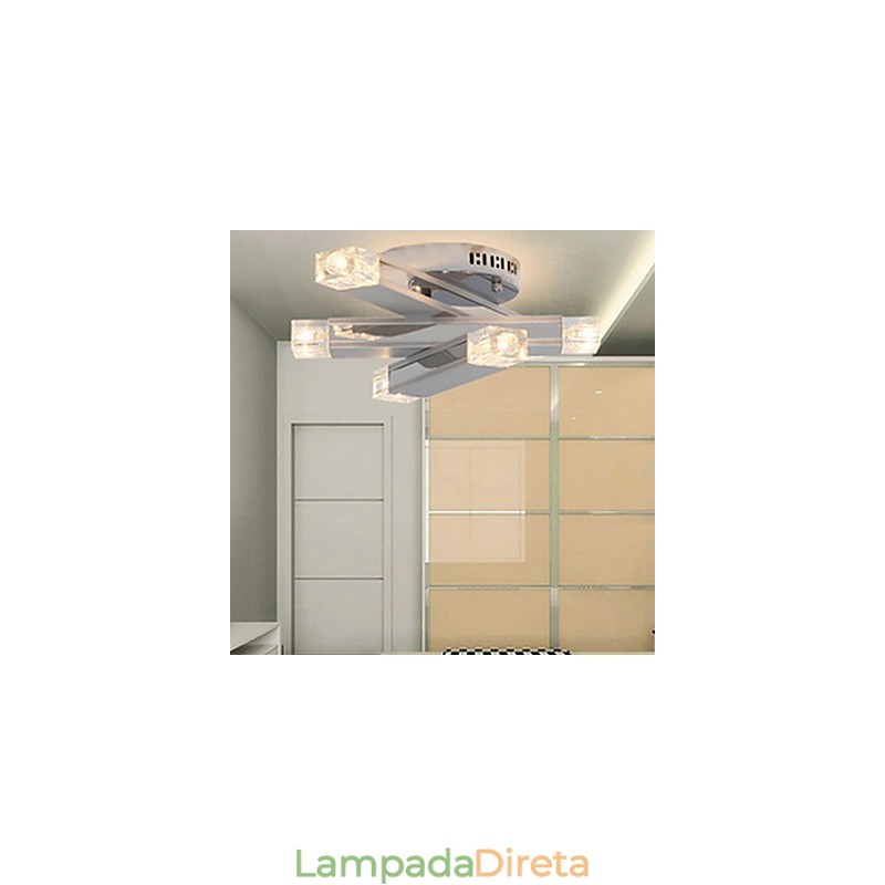 Luminária de teto moderna com 6 luzes em design chique