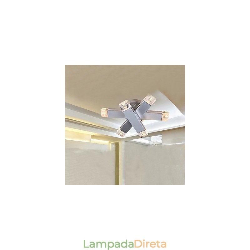 Luminária de teto moderna com 6 luzes em design chique