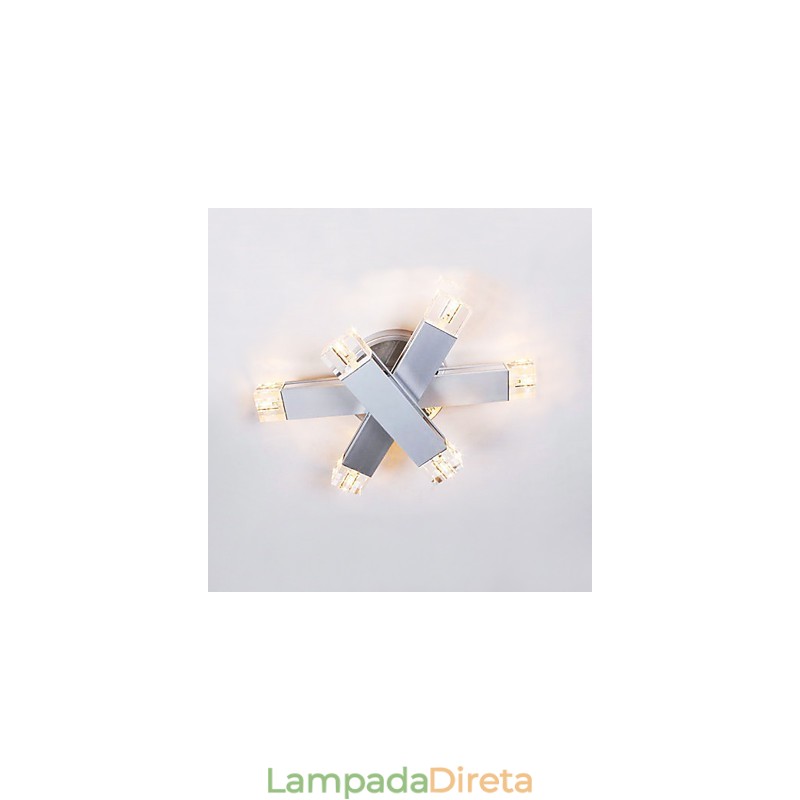 Luminária de teto moderna com 6 luzes em design chique