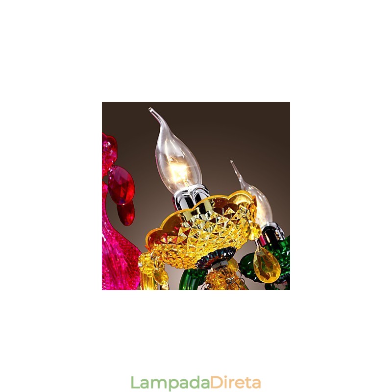 Lustre de acrílico cromado cristal clássico tradicional