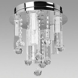 Luminária de teto de cristal com 8 luzes