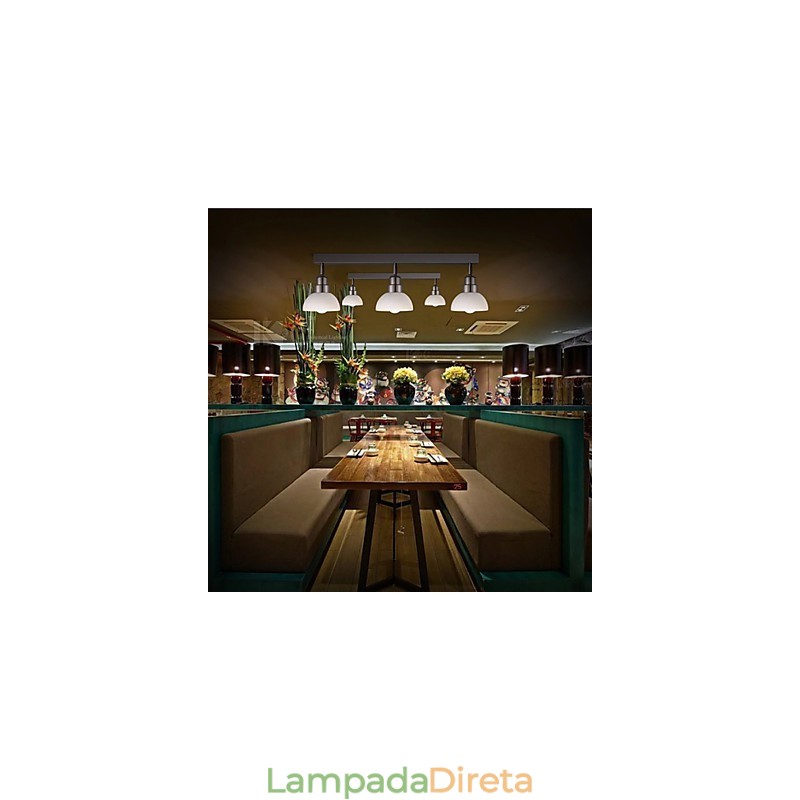 Luminária de cabeça Trinal de montagem embutida, vidro branco, moldura de alumínio, moderna e moderna