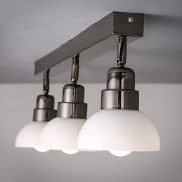 Luminária de cabeça Trinal de montagem embutida, vidro branco, moldura de alumínio, moderna e moderna