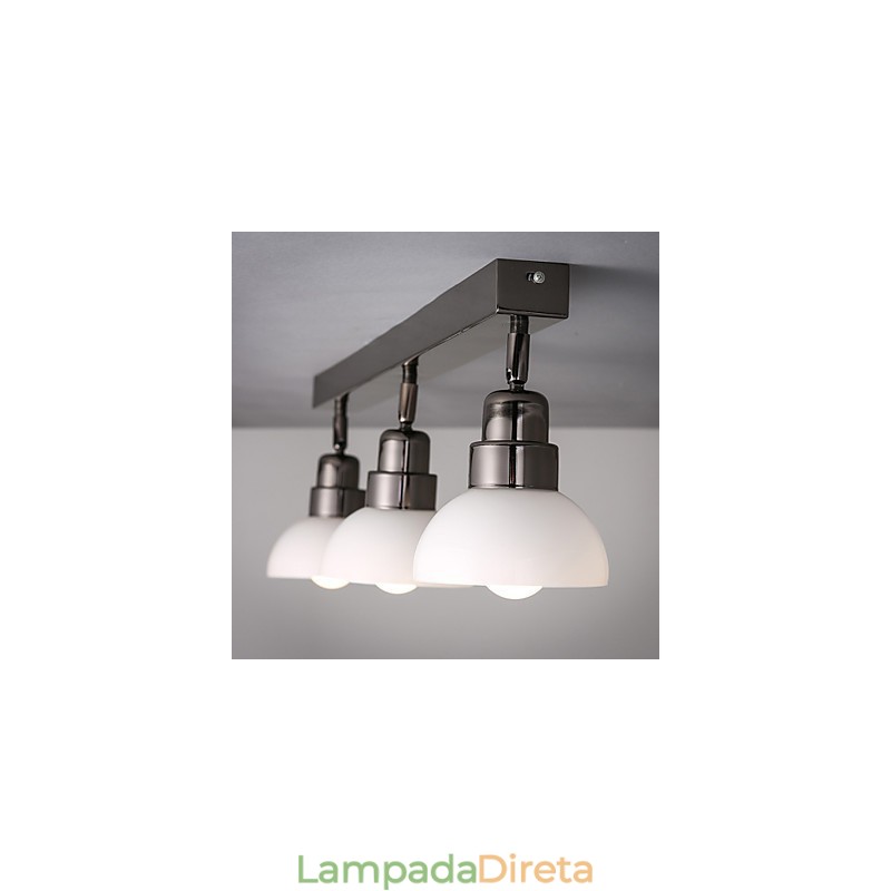 Luminária de cabeça Trinal de montagem embutida, vidro branco, moldura de alumínio, moderna e moderna