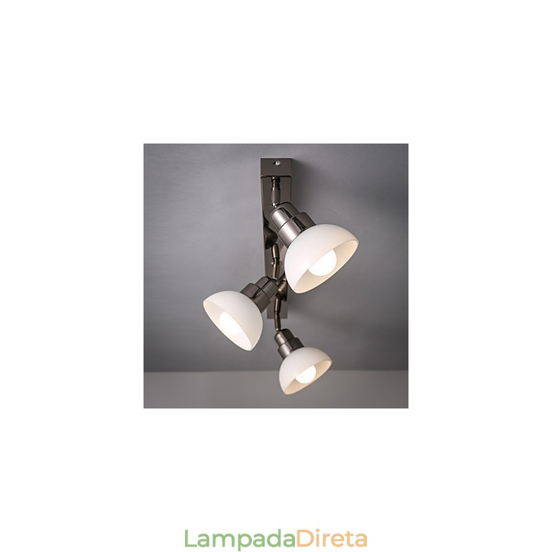 Luminária de cabeça Trinal de montagem embutida, vidro branco, moldura de alumínio, moderna e moderna