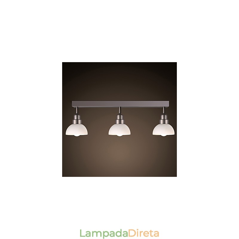 Luminária de cabeça Trinal de montagem embutida, vidro branco, moldura de alumínio, moderna e moderna