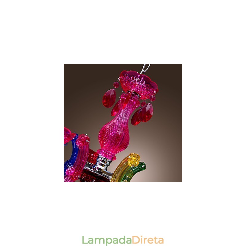 Lustre de acrílico cromado cristal clássico tradicional