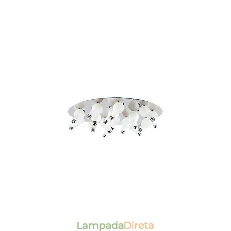 Luminária embutida moderna com 12 luzes redondas (base de lâmpada G4)