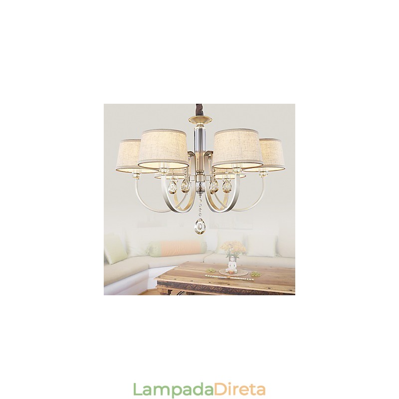 Lustre de metal com pintura em cristal country