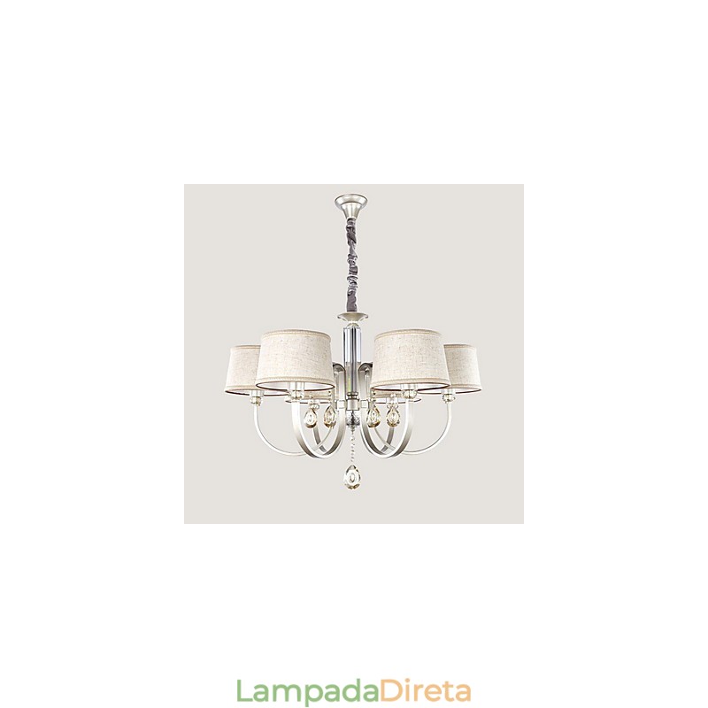 Lustre de metal com pintura em cristal country