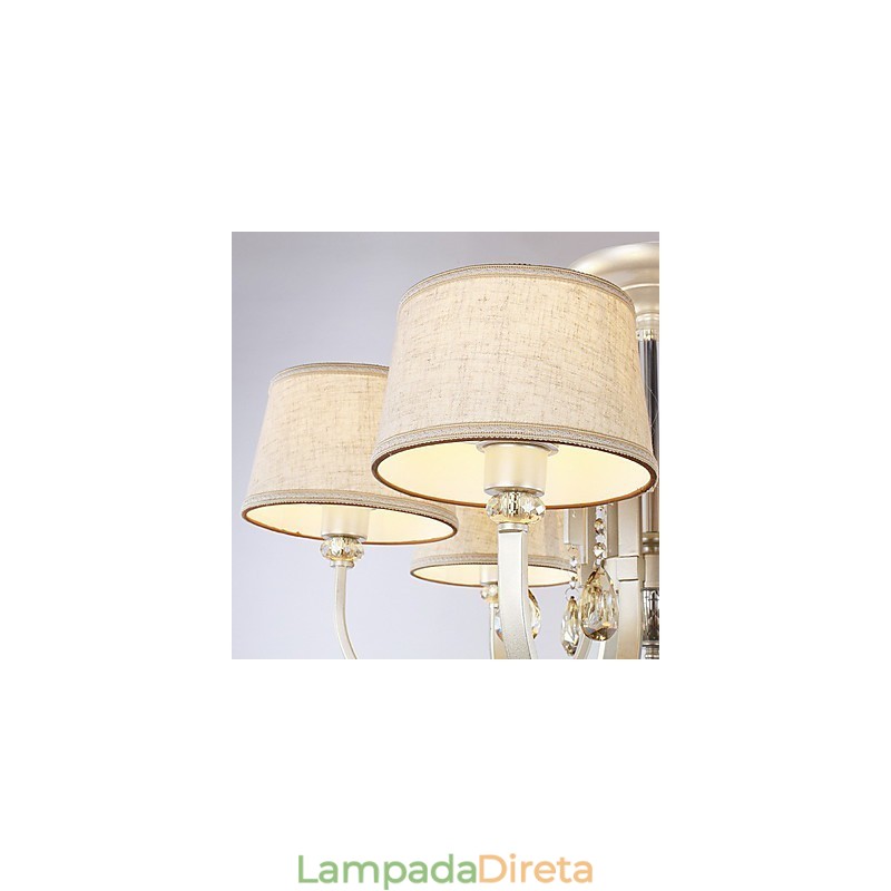 Lustre de metal com pintura em cristal country