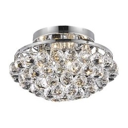 Luminárias de embutir modernas de 4 luzes com gotas de cristal em formato redondo