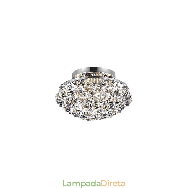 Luminárias de embutir modernas de 4 luzes com gotas de cristal em formato redondo