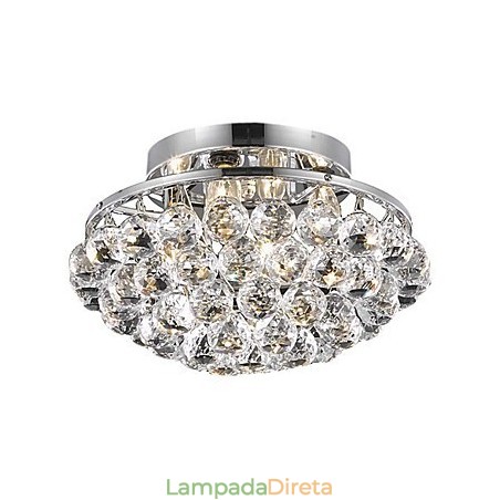 Luminárias de embutir modernas de 4 luzes com gotas de cristal em formato redondo Luminárias de embutir modernas de 4 luzes com gotas de cristal em formato redondo