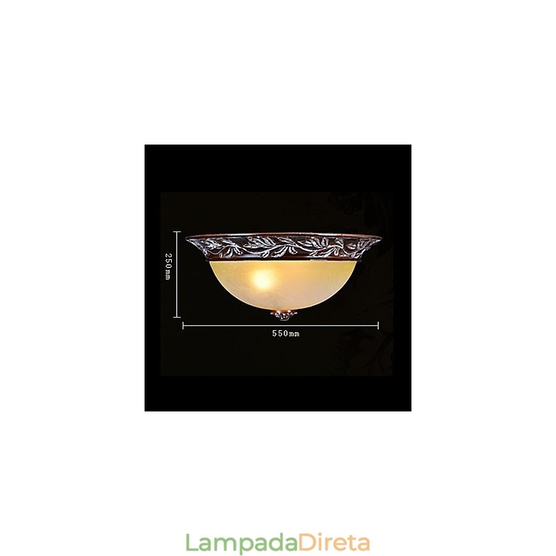 Luminária embutida em vidro branco amarelo resina prata entalhe europeu clássico