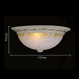 Padrão de luz de montagem embutida branca Resina de vidro Escultura dourada Clássico europeu