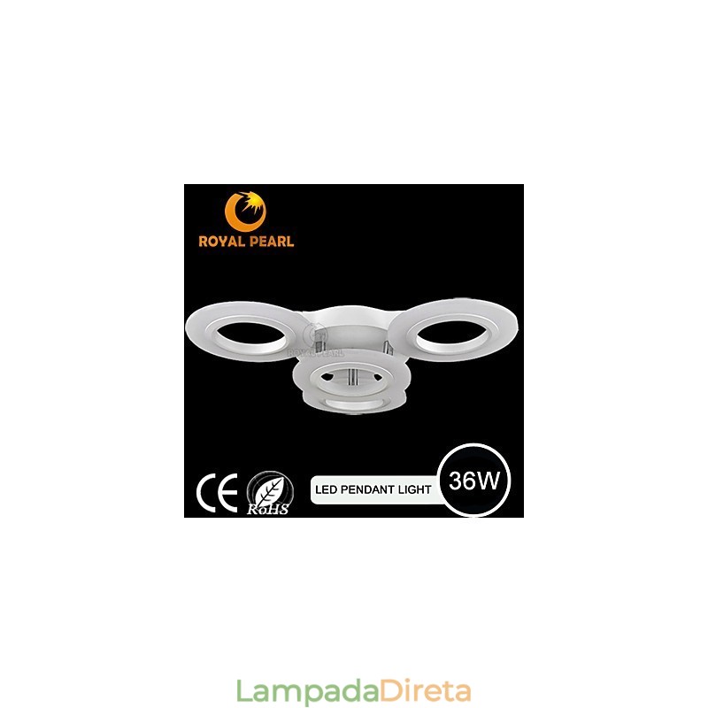 Luminária pendente moderna com quatro cabeças, luz circular acrílica