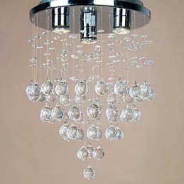 Luminária embutida de cristal com 3 luzes