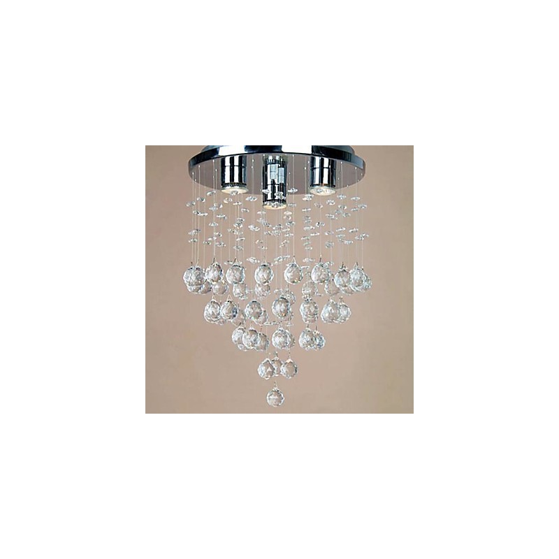 Luminária embutida de cristal com 3 luzes
